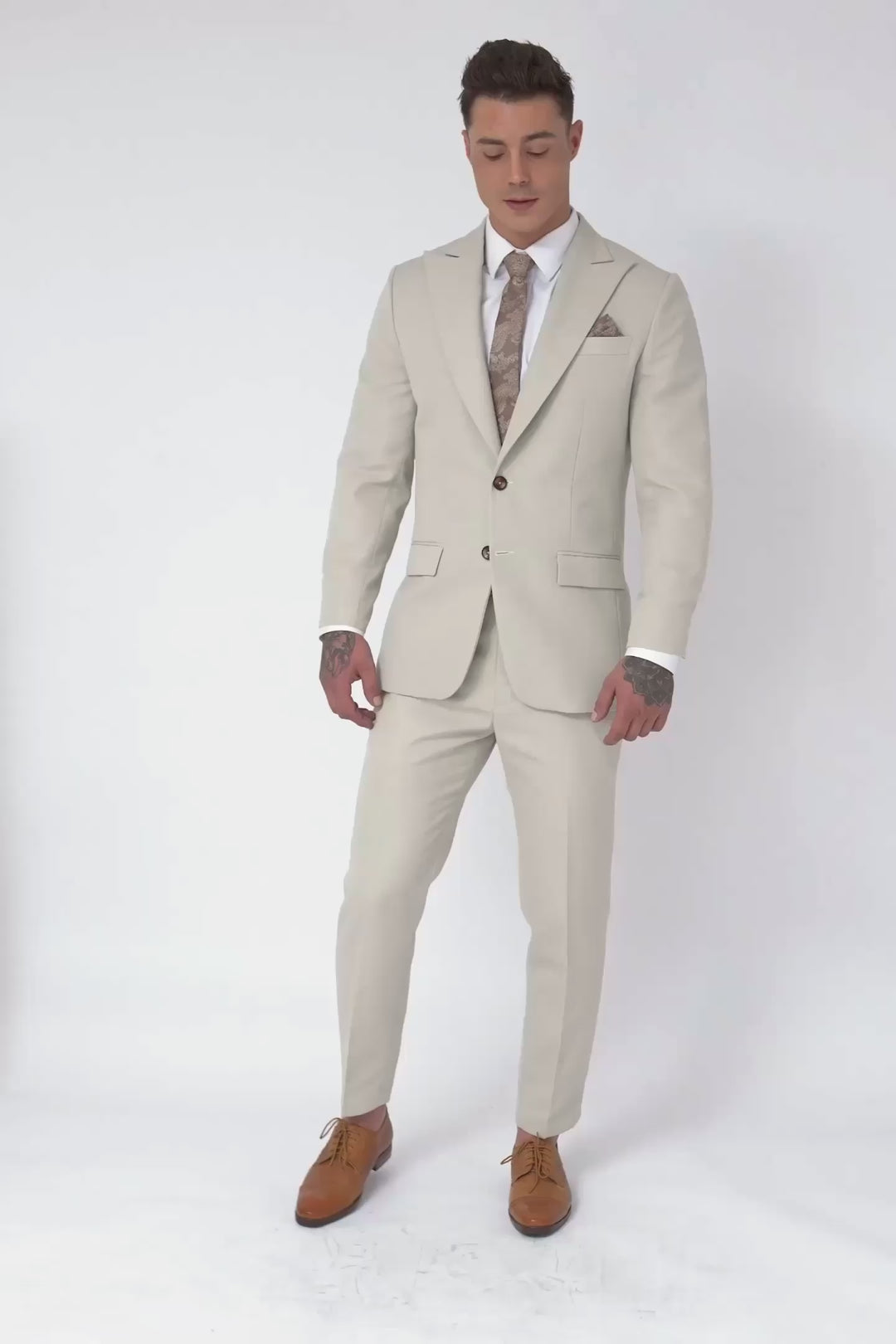 Hudson Ivory Cotton Suit