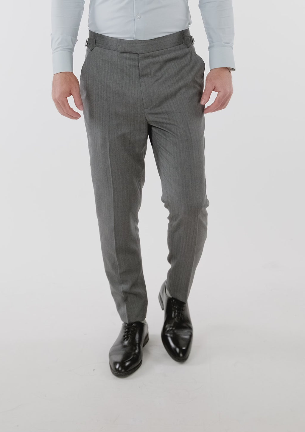 Mid Grey Herringbone Pants