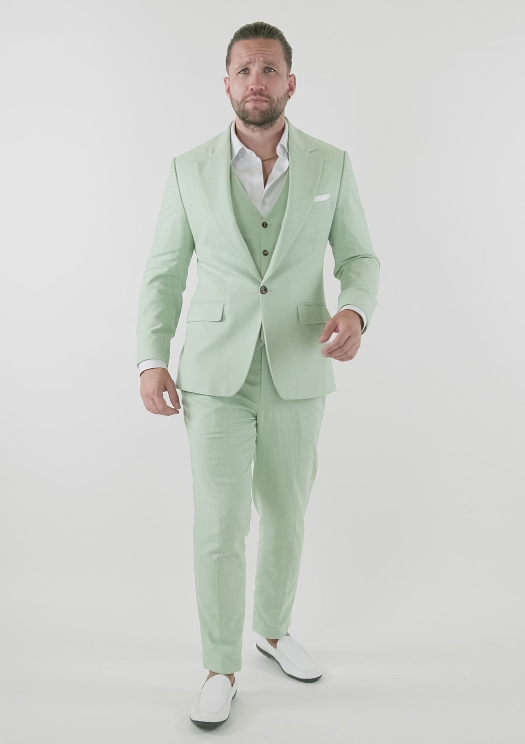 Eldridge Fern Green Linen Suit