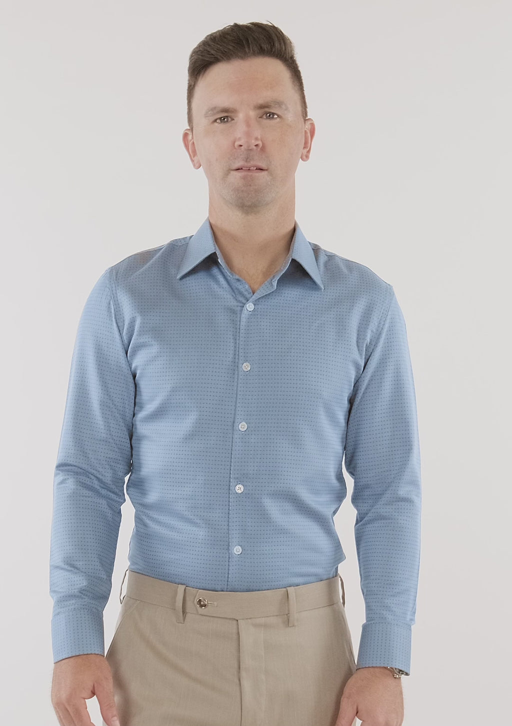 Weldon Blue Dobby Dot Shirt