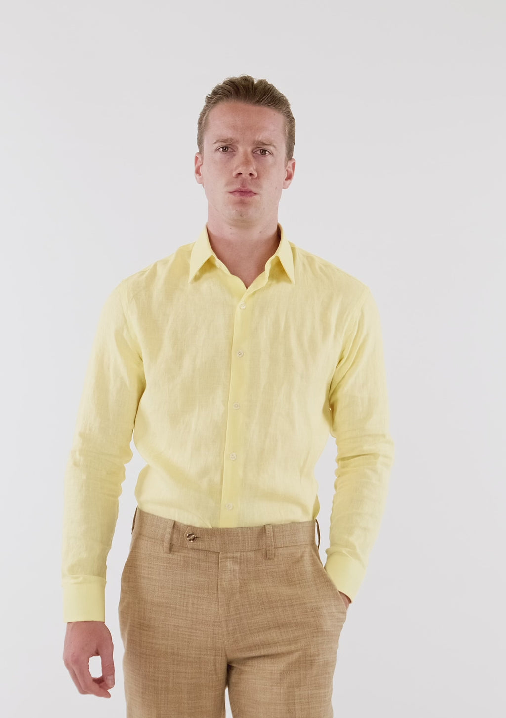 Light Yellow Linen Shirt