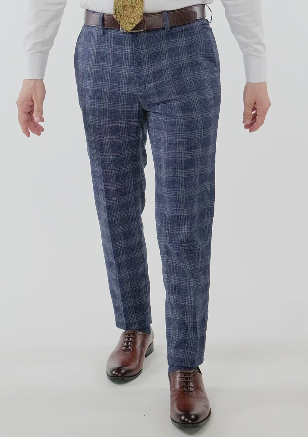 Admiral Navy Checked Pants