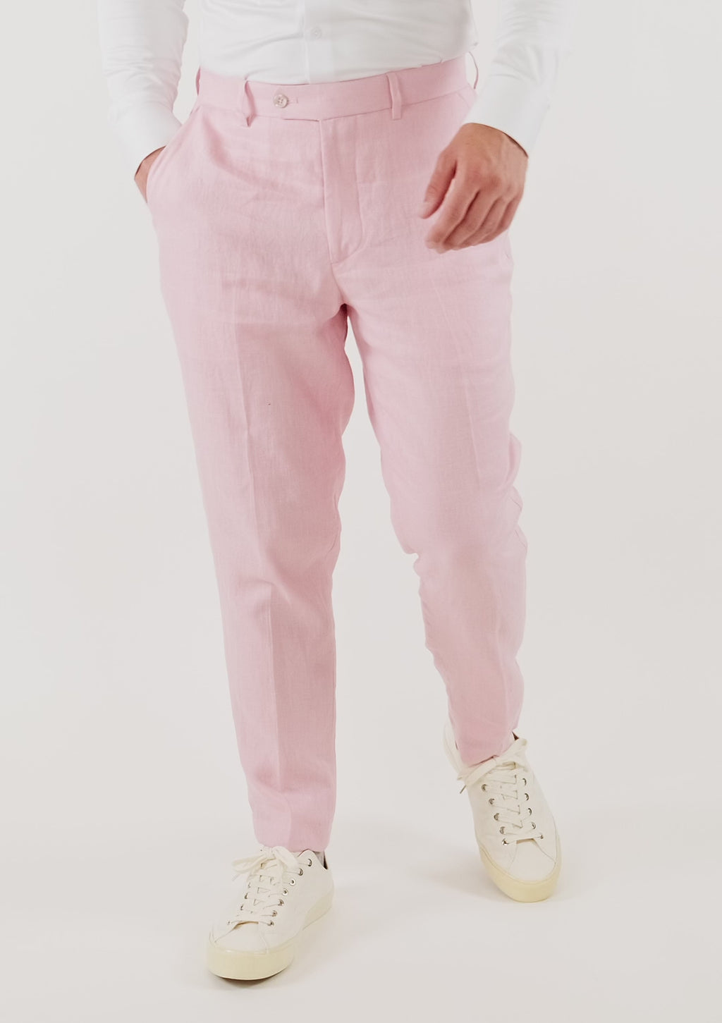 Amaranth Pink Linen Pants