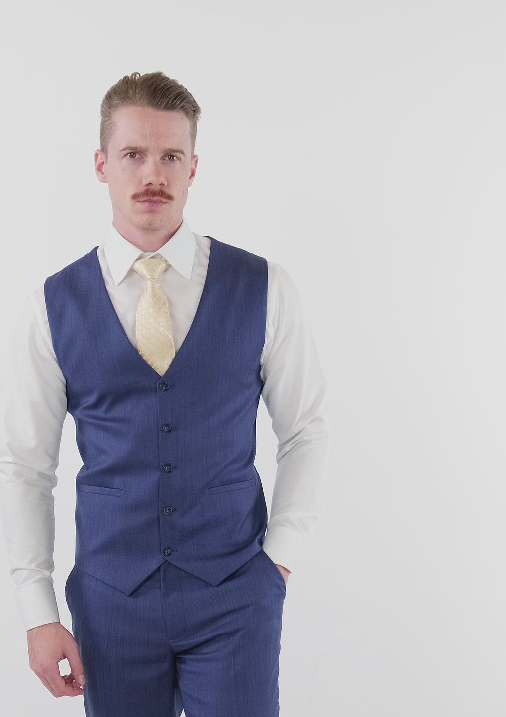 Royal Blue Herringbone Vest