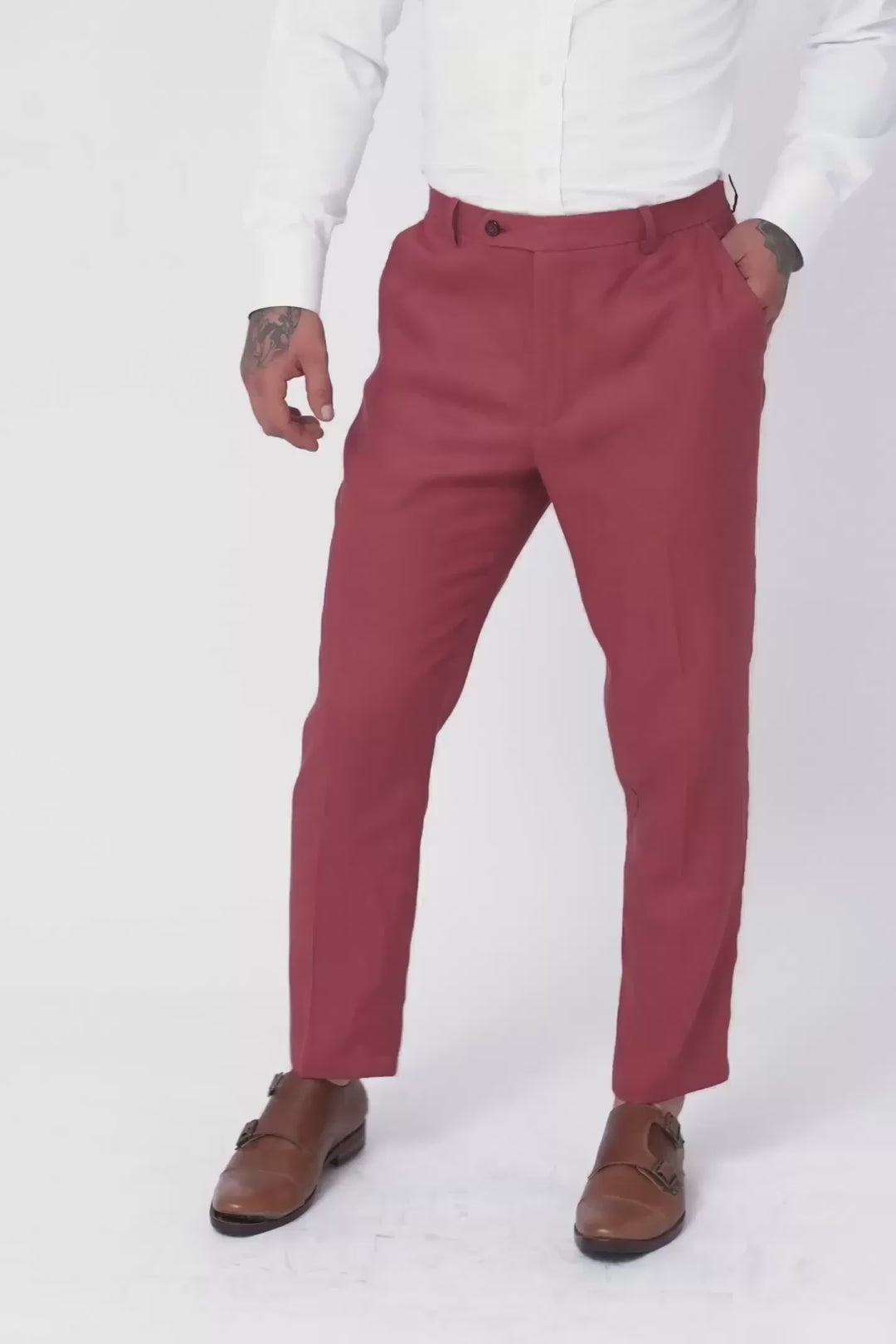 Tuscan Red Linen Pants