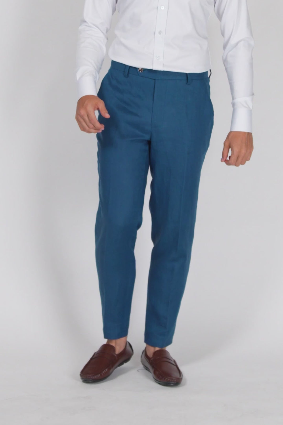 Marine Blue Linen Pants