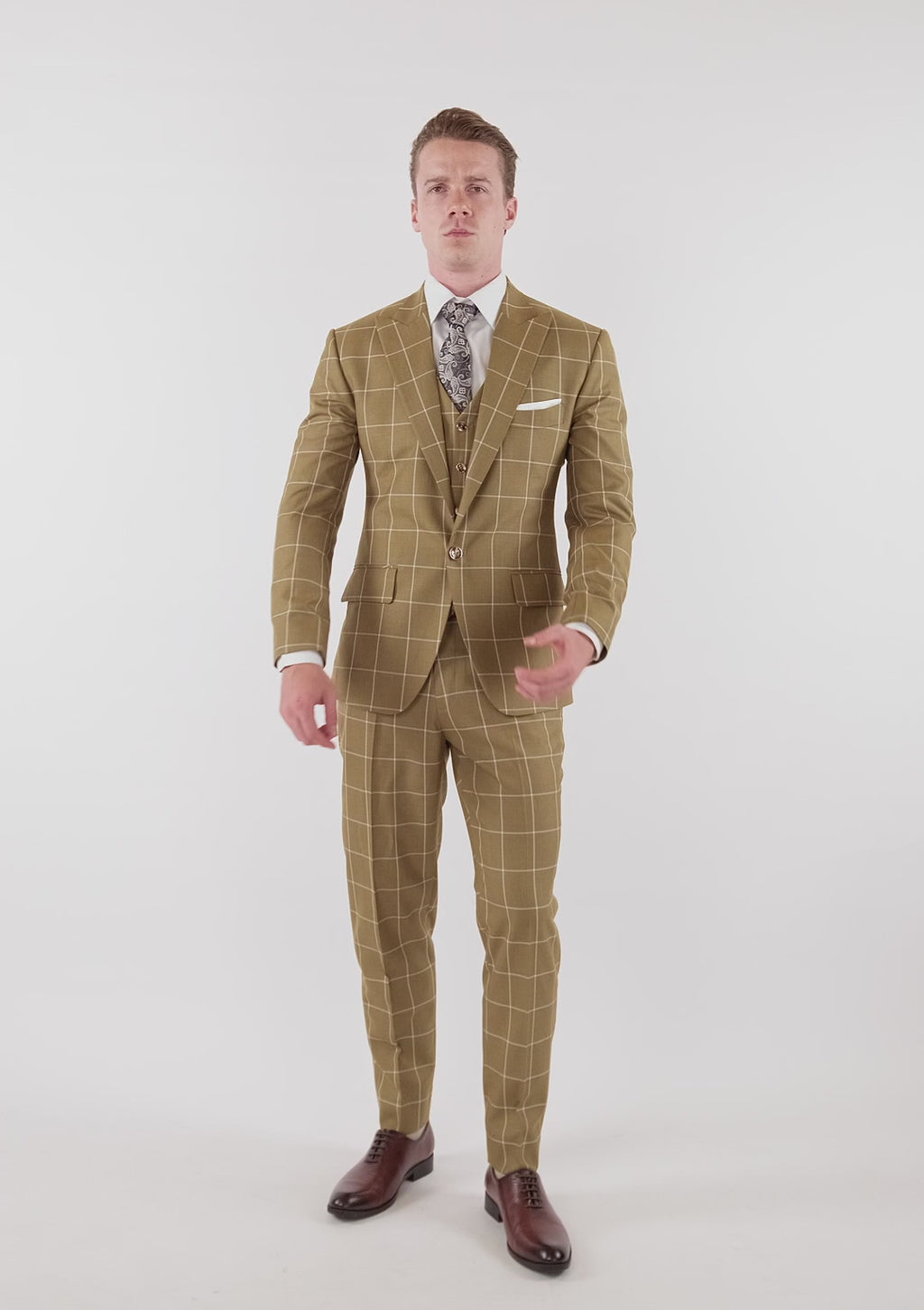 Bowery Gold Windowpane Suit