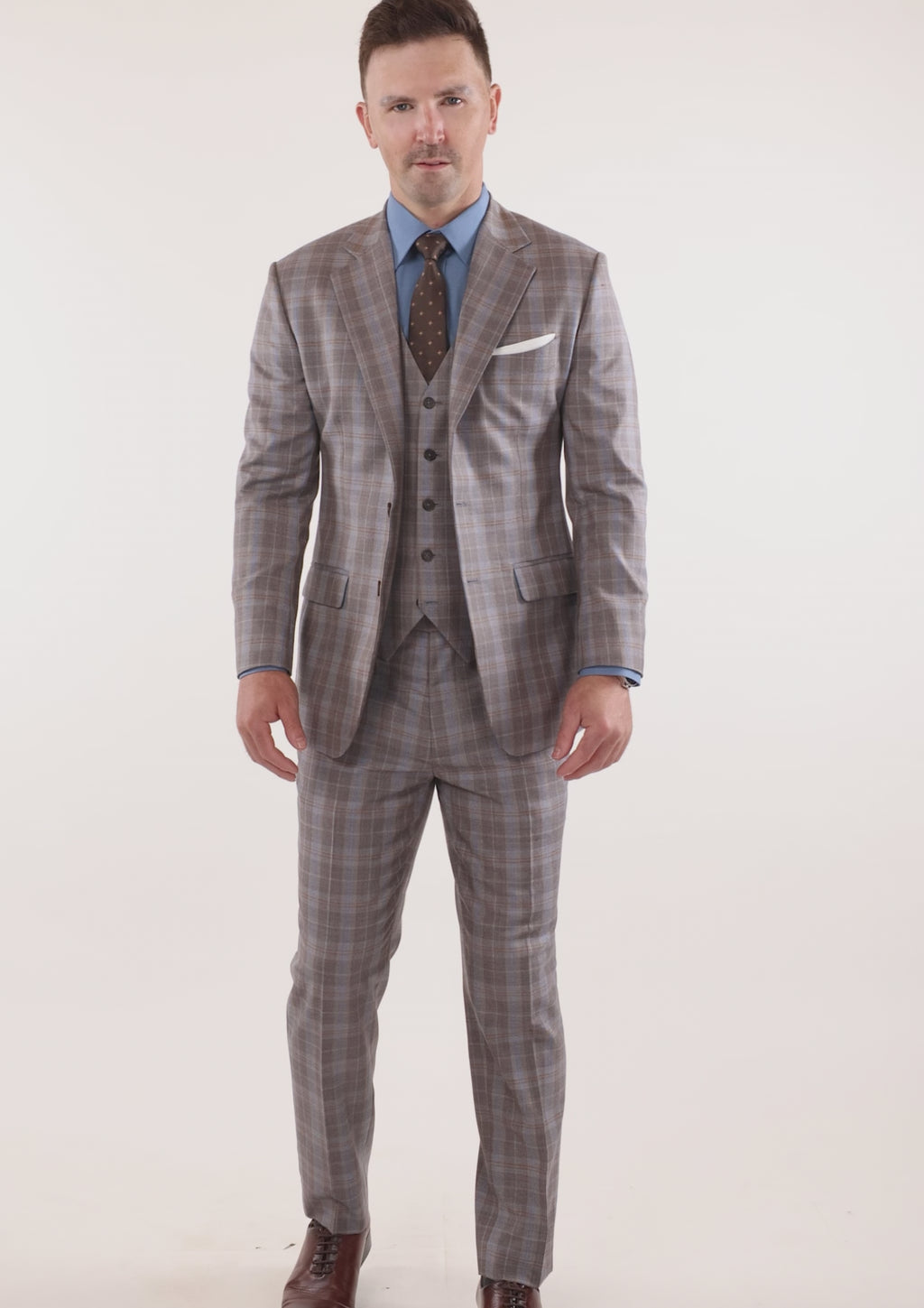 Ash Brown Check Suit