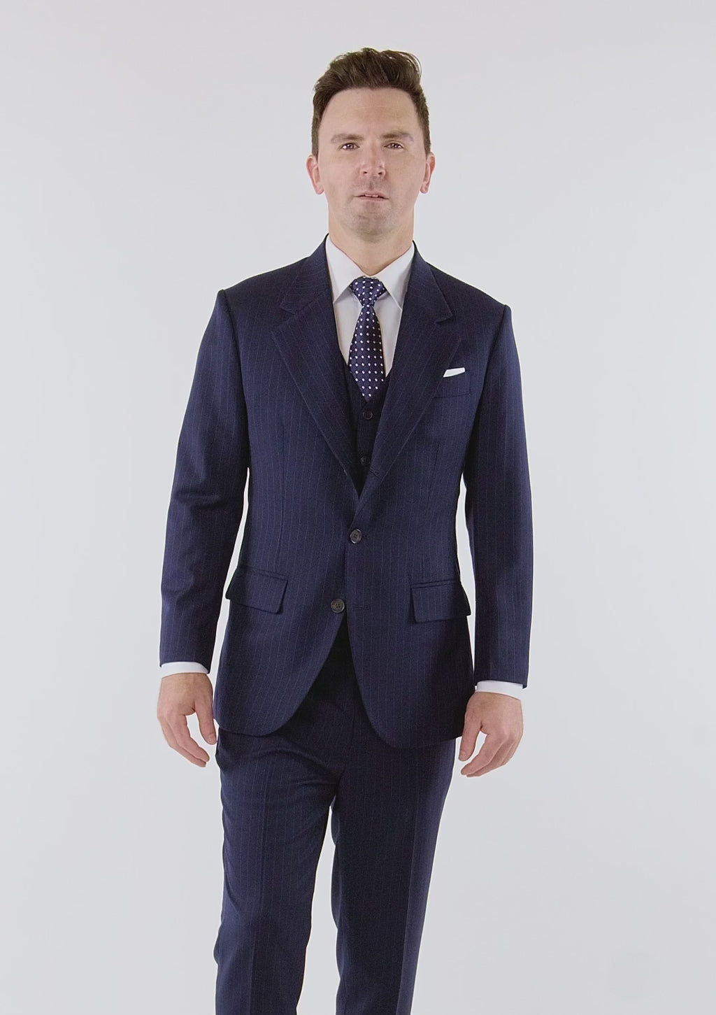Oxford Blue Pinstripe Thompson Suit