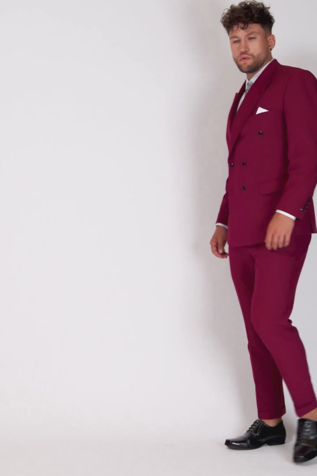 Rockafeller Claret Red Stretch Suit