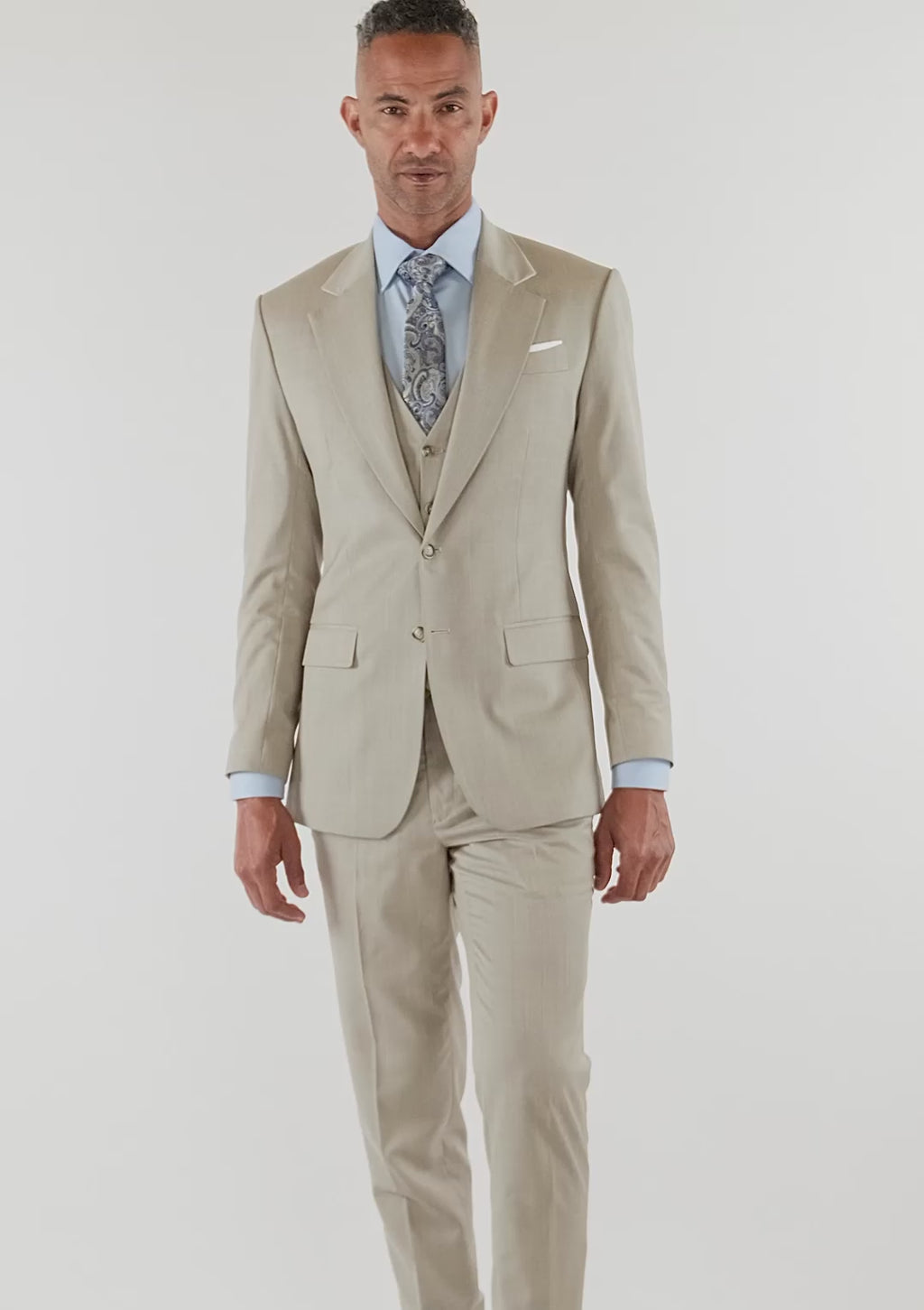Beige Sandstone Italian Wool Suit