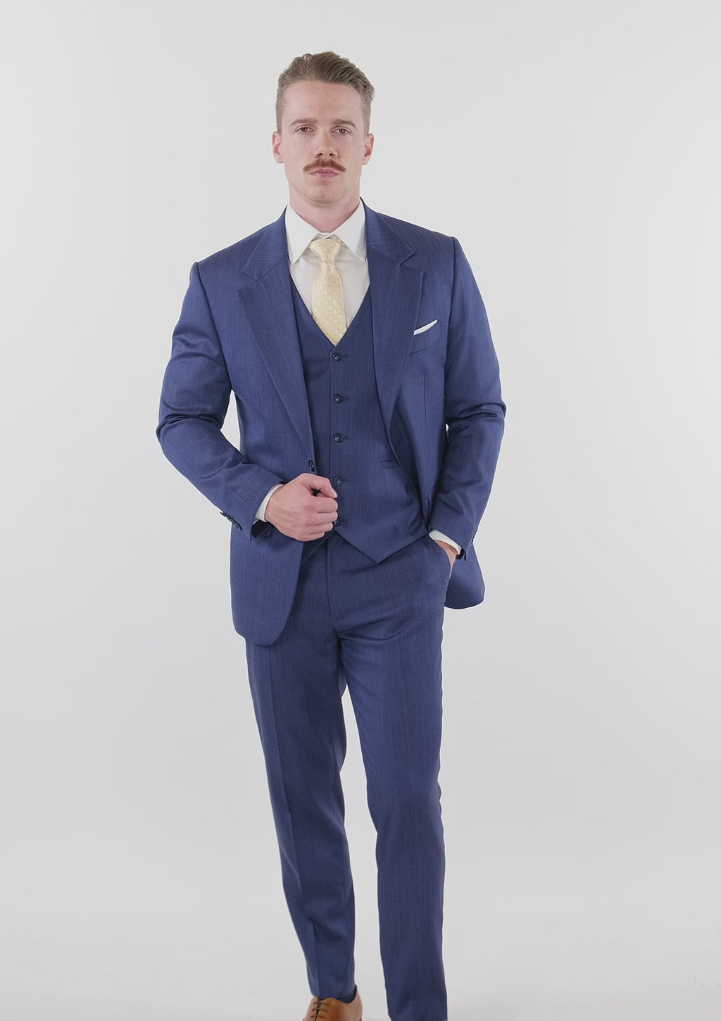 Royal Blue Herringbone Ellis Suit