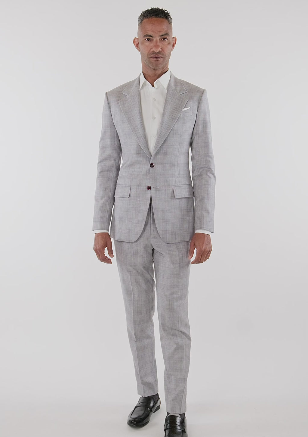 French Gray Checked Ellis Suit