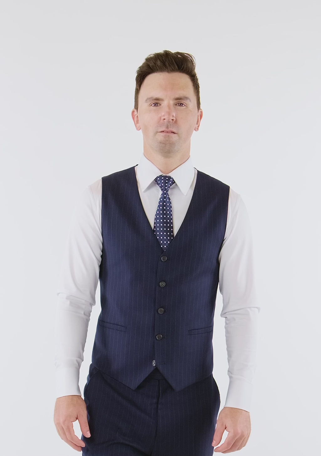 Oxford Blue Pinstripe Vest