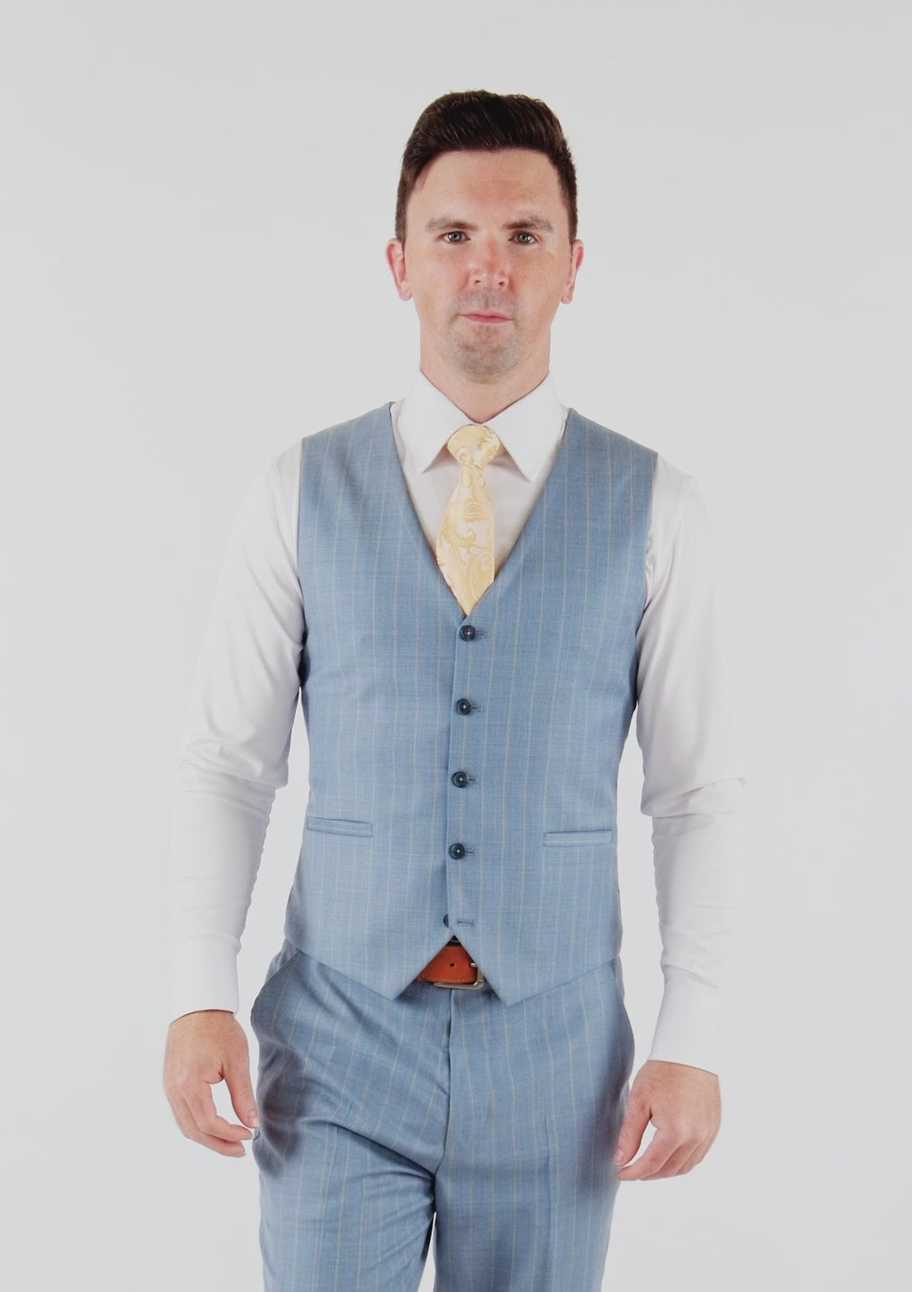 Sky Blue Pinstripe Vest