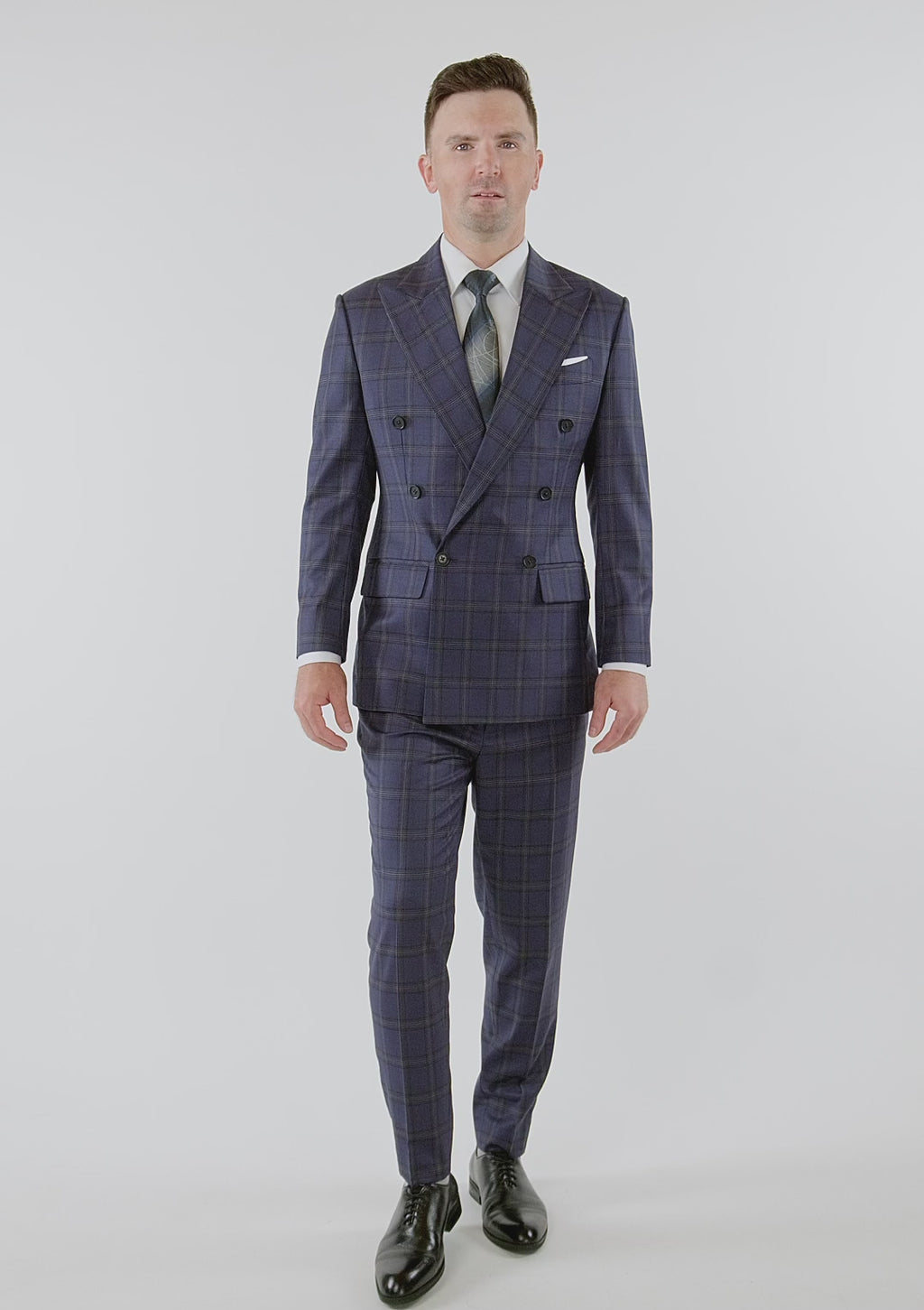 British Navy Checked Rockafeller Suit