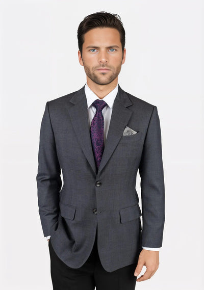 Prince Charcoal Prince of Wales Jacket - SARTORO