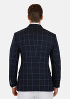 Prince Deep Navy Windowpane Jacket - SARTORO602