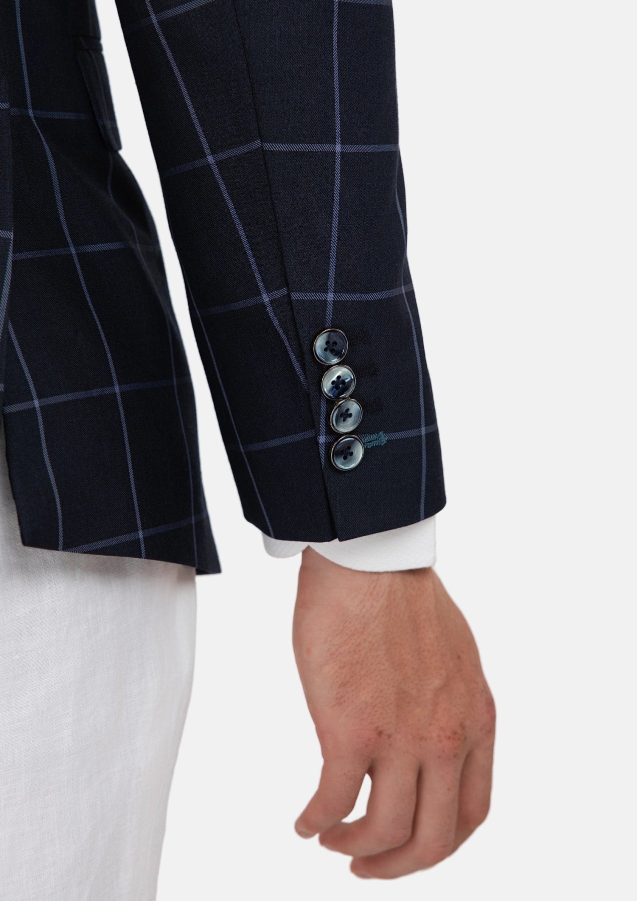 Prince Deep Navy Windowpane Jacket - SARTORO