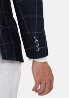 Prince Deep Navy Windowpane Jacket - SARTORO157