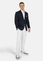 Prince Deep Navy Windowpane Jacket - SARTORO974