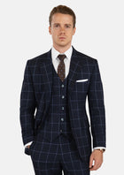 Prince Deep Navy Windowpane Suit - SARTORO293