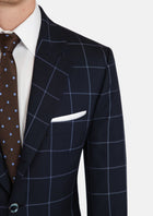 Prince Deep Navy Windowpane Suit - SARTORO298