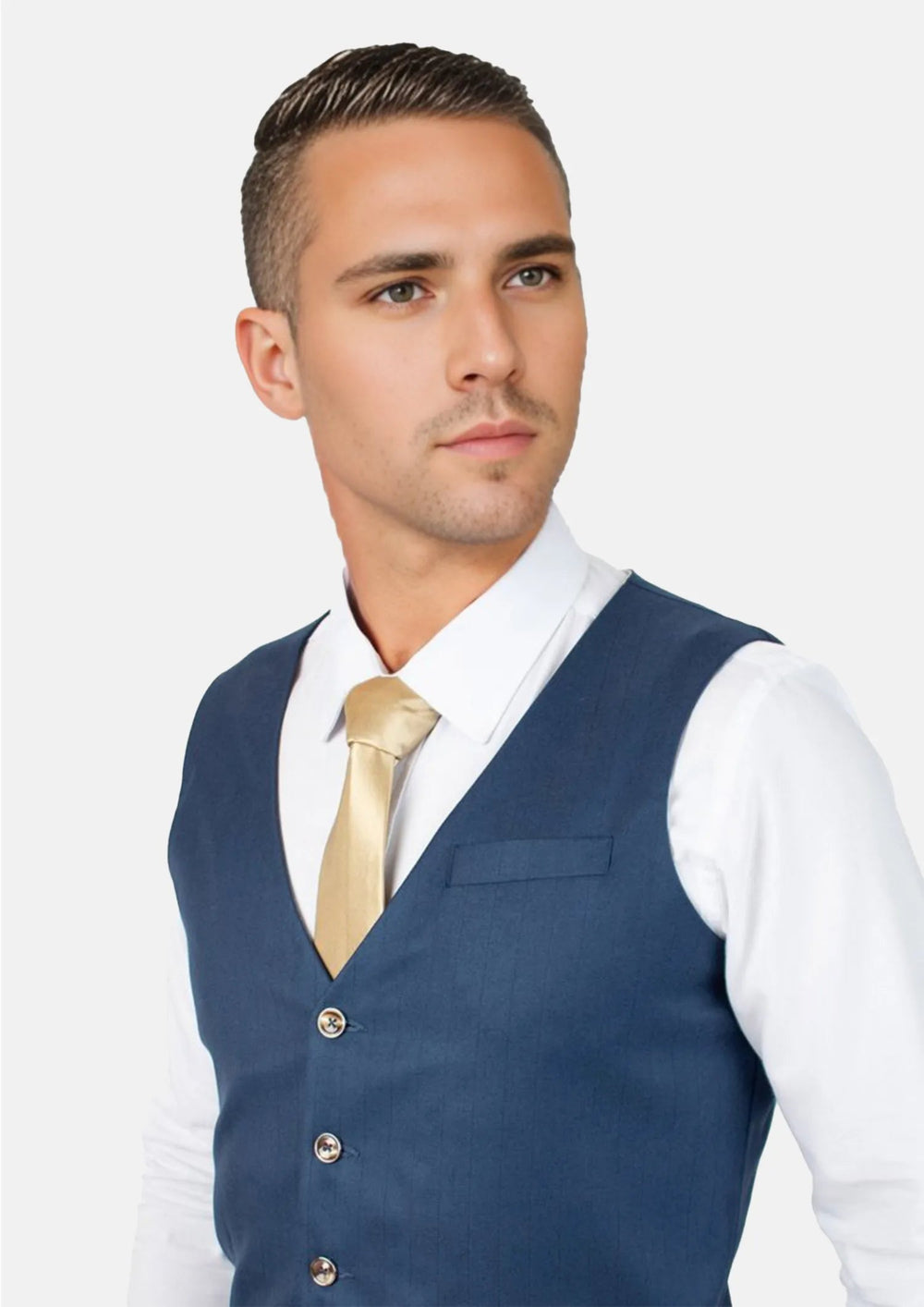 Prussian Blue Pinstripe Vest - SARTORO