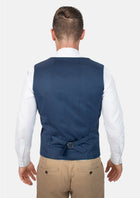Prussian Blue Pinstripe Vest - SARTORO656