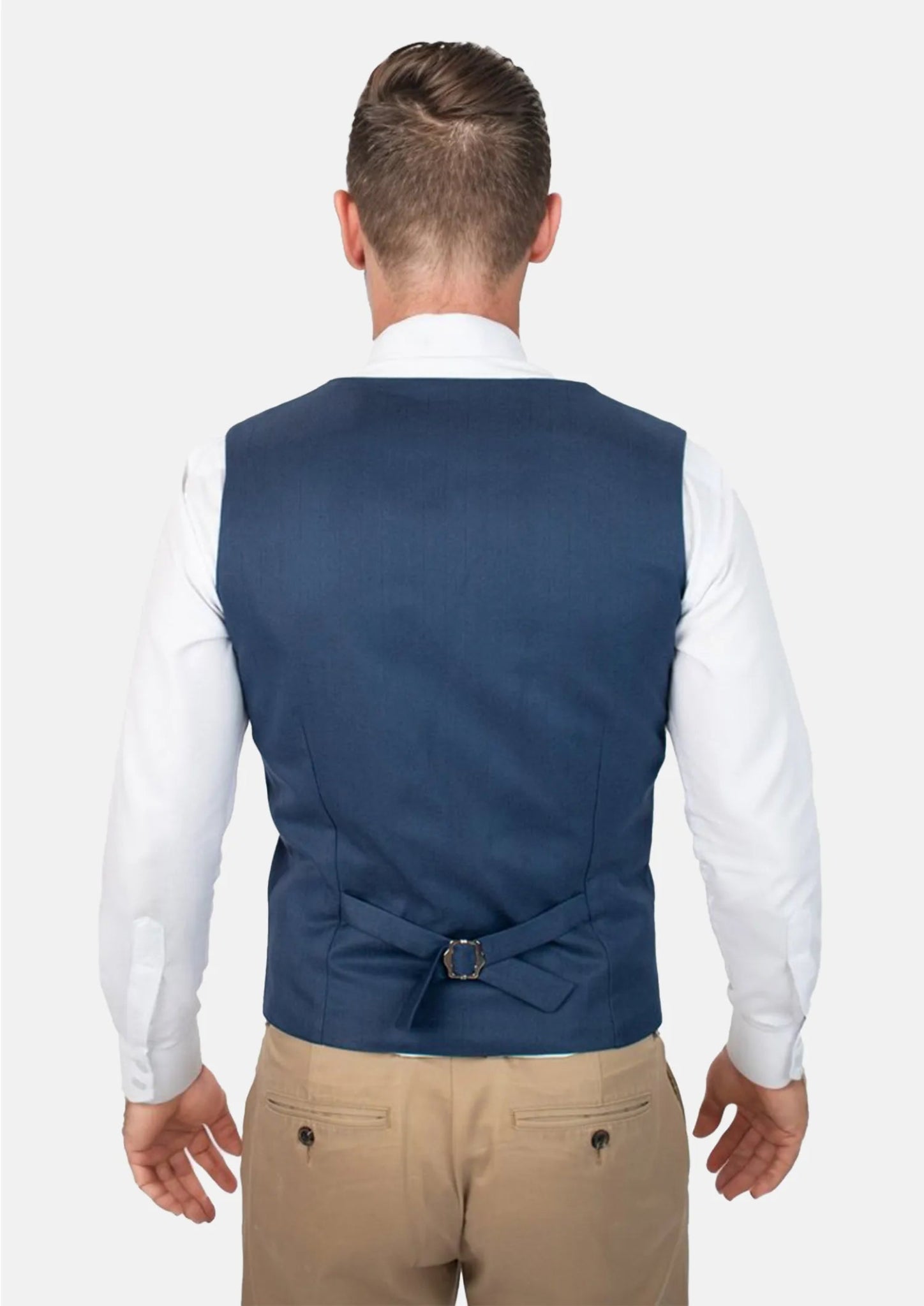 Prussian Blue Pinstripe Vest - SARTORO