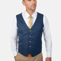 Prussian Blue Pinstripe Vest - SARTORO