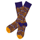 Purple and Gold Tiger Stripe Dress Socks - SARTORO475