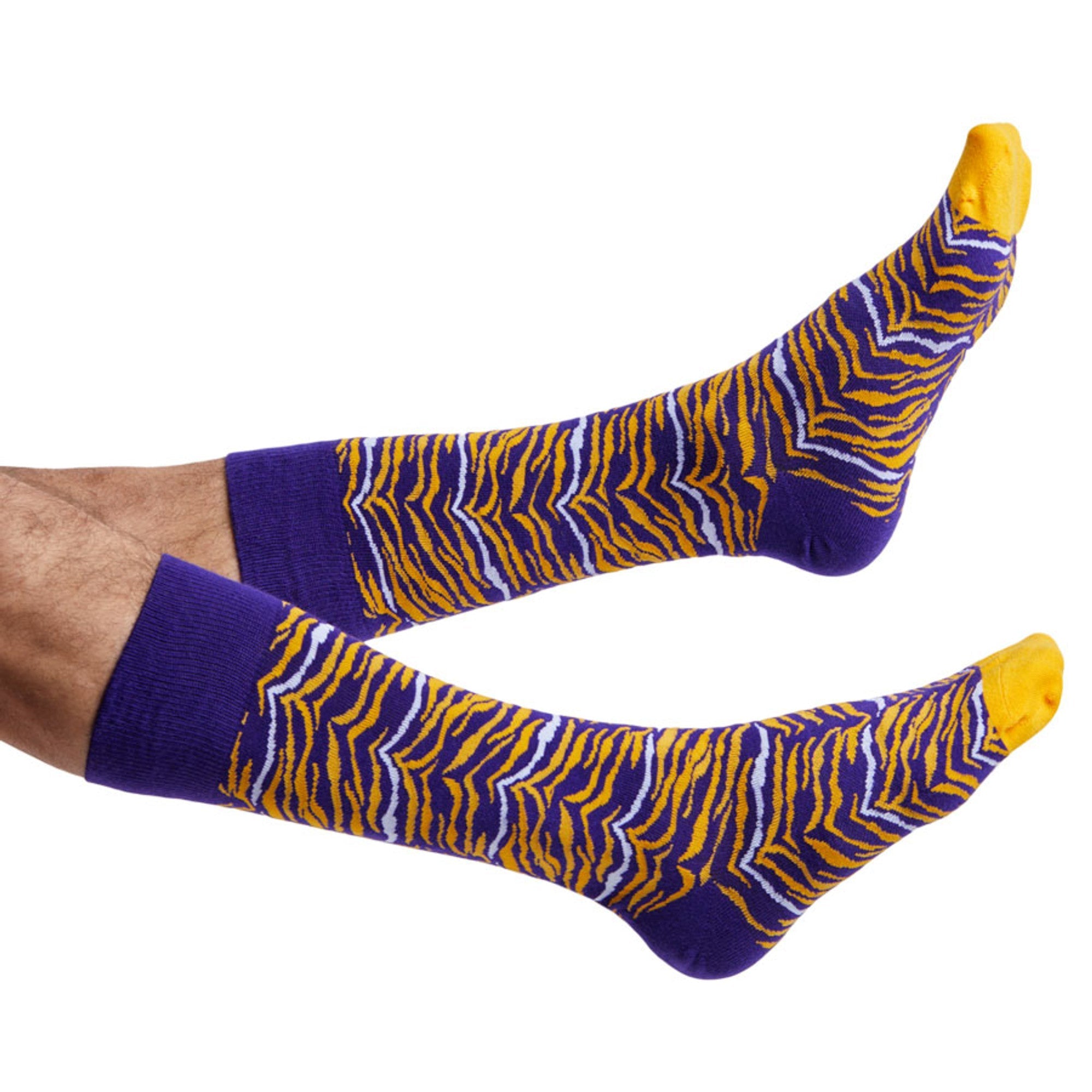 Purple and Gold Tiger Stripe Dress Socks398
