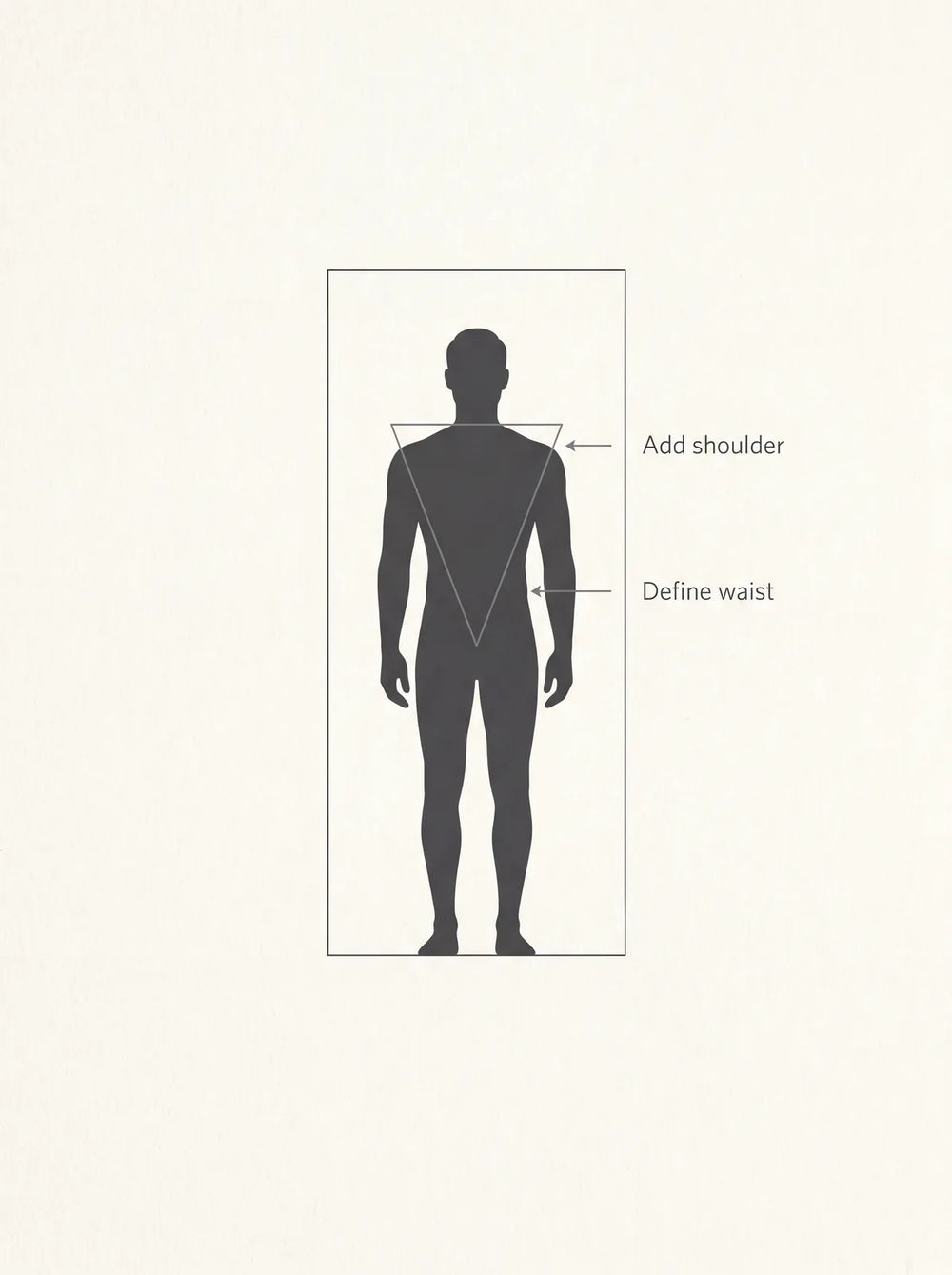 Building a V on a rectangle frame by adding shoulder and defining the waist