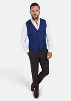 Regal Blue Windowpane Vest - SARTORO579