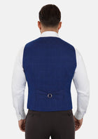 Regal Blue Windowpane Vest - SARTORO685