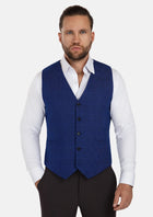 Regal Blue Windowpane Vest - SARTORO42