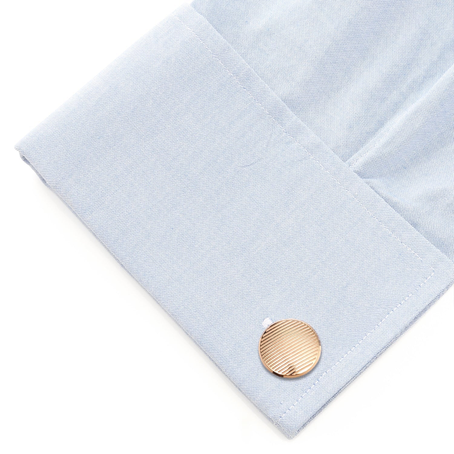 Rose Gold Line Stainless Steel Cufflinks - SARTORO549