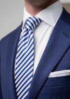 Royal Blue Diagonal Stripe Tie - SARTORO598