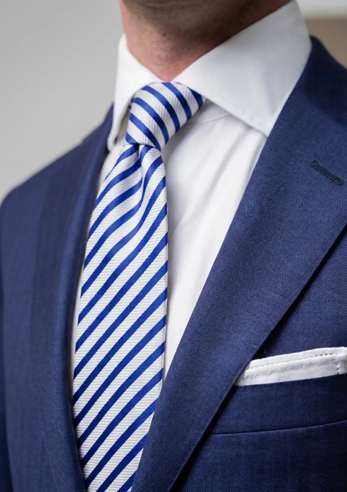 Royal Blue Diagonal Stripe Tie393