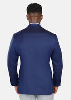 Royal Blue Herringbone Ellis Jacket - SARTORO36