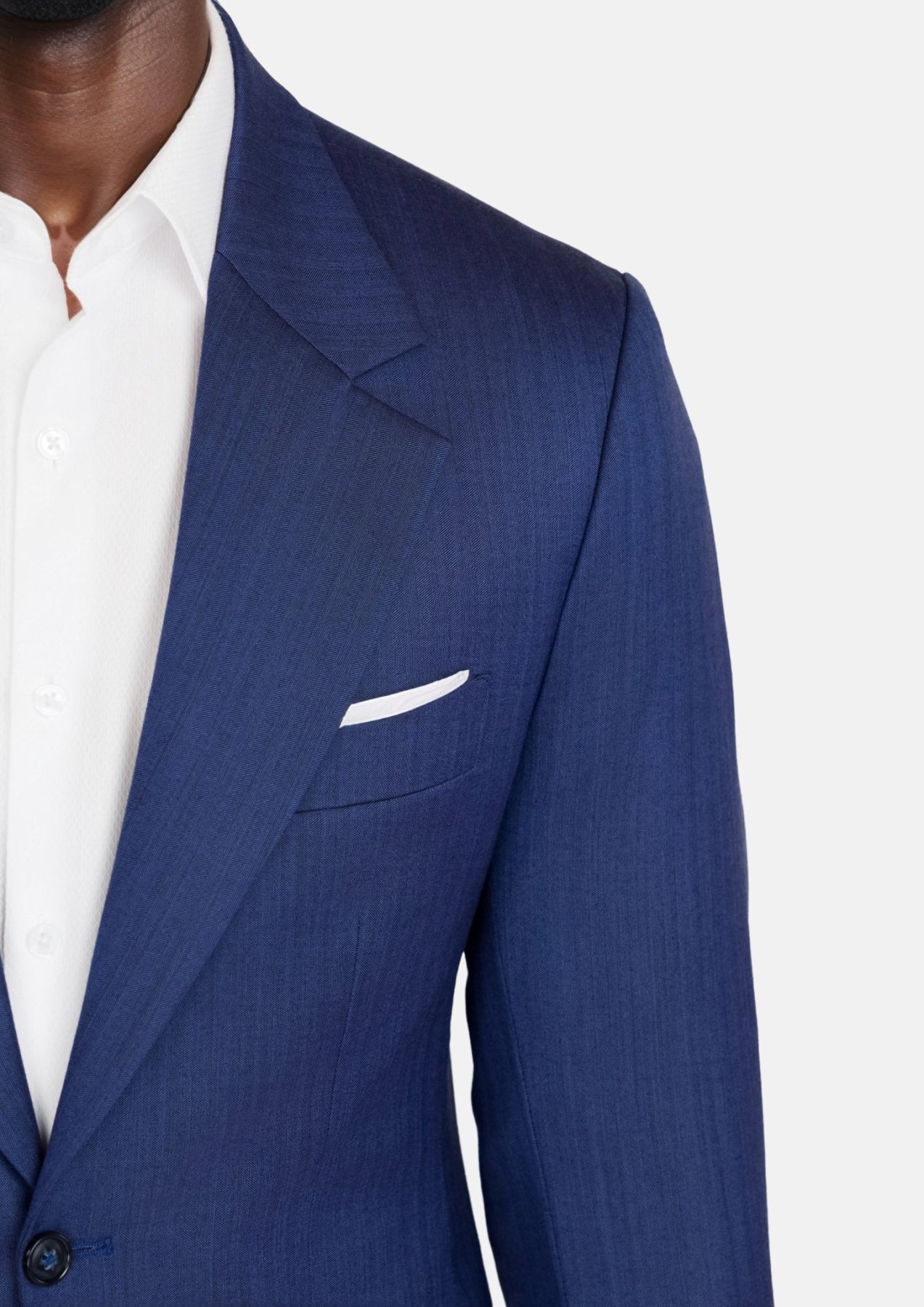 Royal Blue Herringbone Ellis Jacket - SARTORO