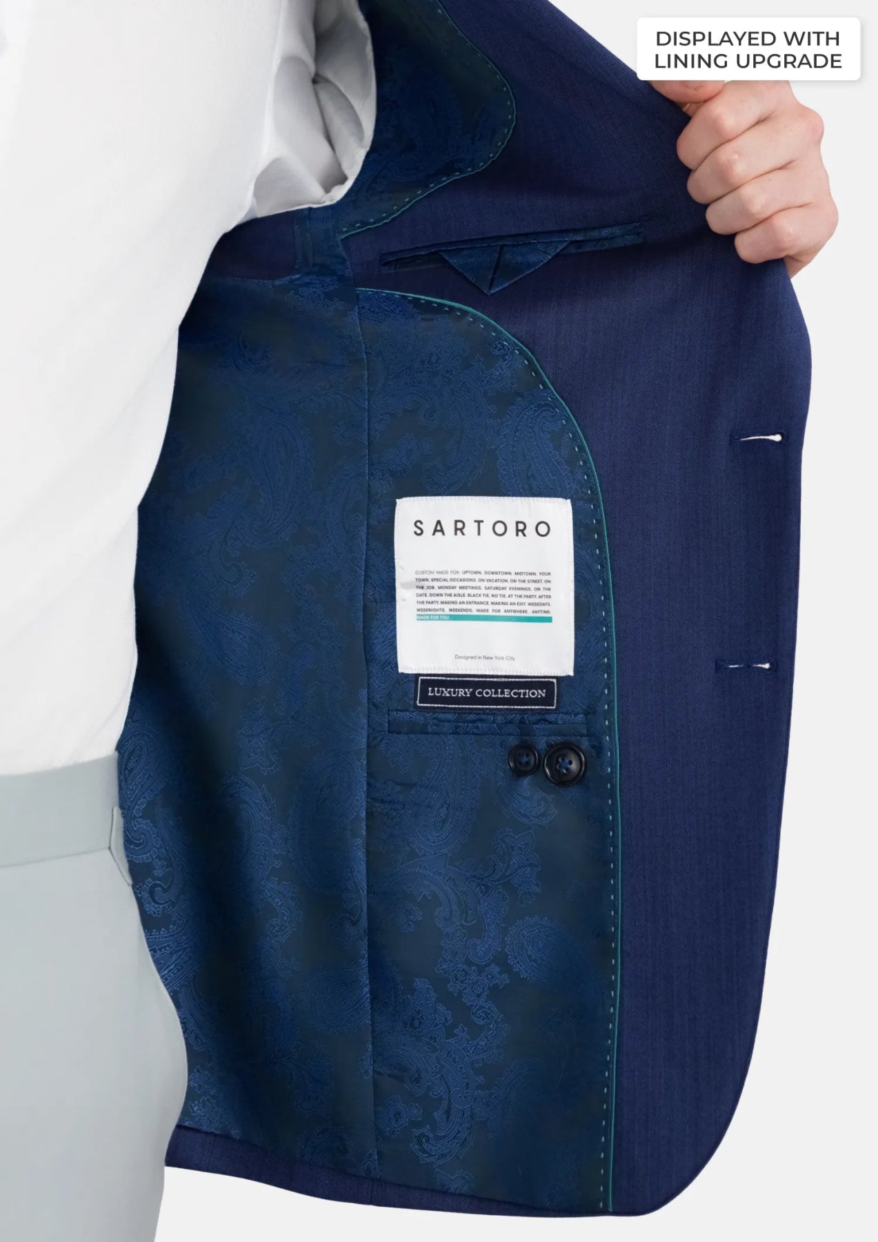 Royal Blue Herringbone Ellis Jacket - SARTORO