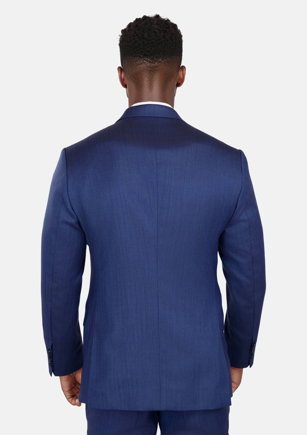 Royal Blue Herringbone Ellis Suit - SARTORO