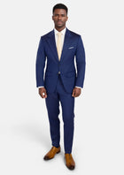 Royal Blue Herringbone Ellis Suit - SARTORO298