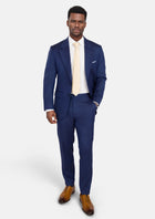 Royal Blue Herringbone Ellis Suit - SARTORO697