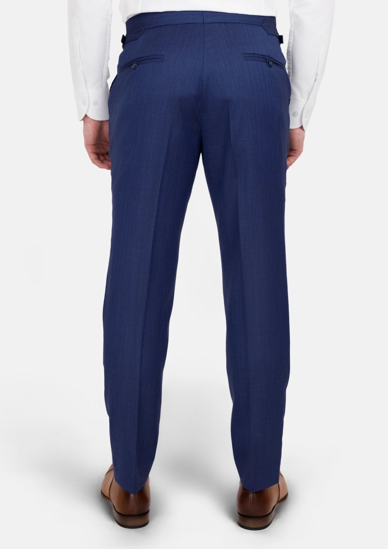 Royal Blue Herringbone Pants - SARTORO