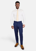 Royal Blue Herringbone Pants - SARTORO364