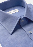 Royal Blue Herringbone Shirt - SARTORO23