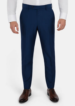 Royal Blue Microcheck Pants - SARTORO